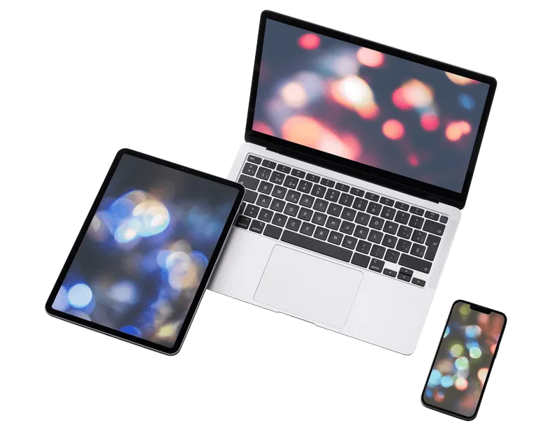 A tablet, laptop and phone