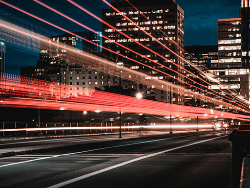 City lights suggesting high-speed connectivity